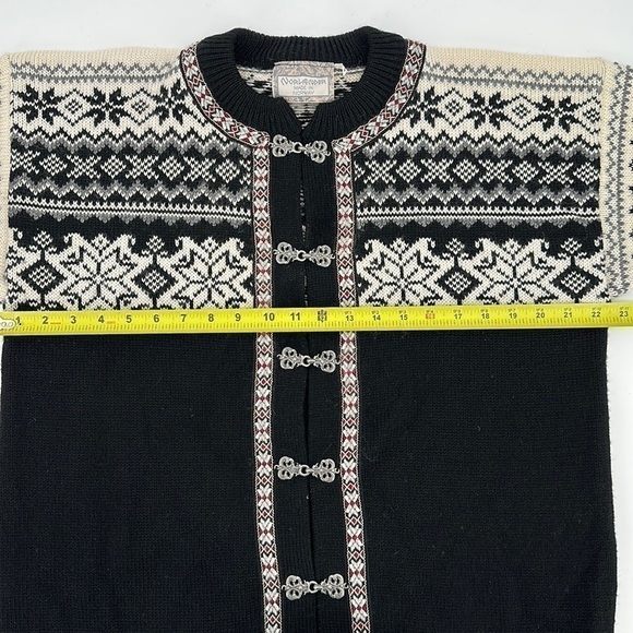 Norlender Black & White Fair Isle Wool Sweater Size Small - Picture 9 of 12